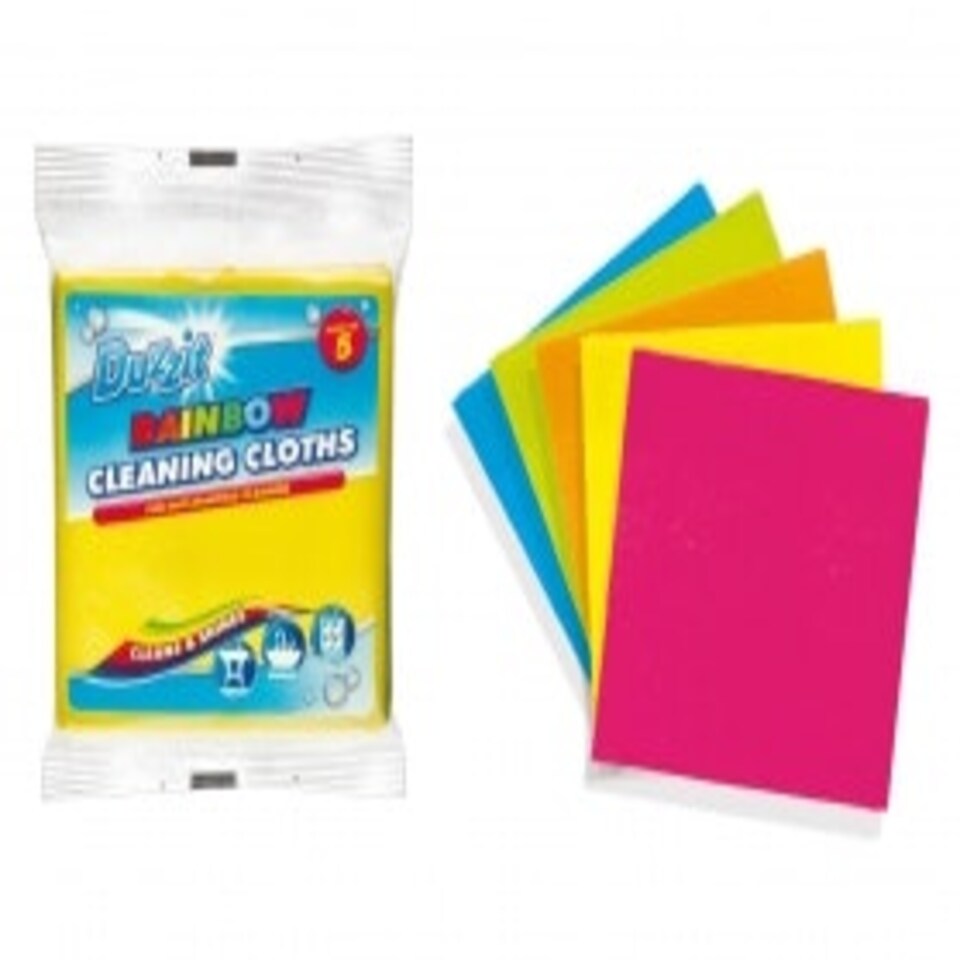 image 1 of Pack of 5 Duzzit Rainbow Cloth