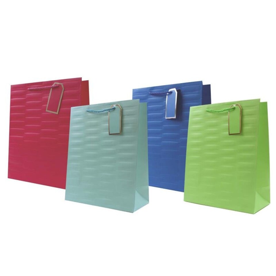 image 1 of Embossed Bright Coloured Large Gift Bag