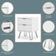 image 3 of Augusta 2 Drawer Bedside Table - Modern Industrial Style Nightstand for Bedrooms | White | White | One Size | 1