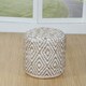 image 3 of Homescapes Sierra Natural Diamond Pattern Jute Circular Bean Filled Pouffe - 45 cm