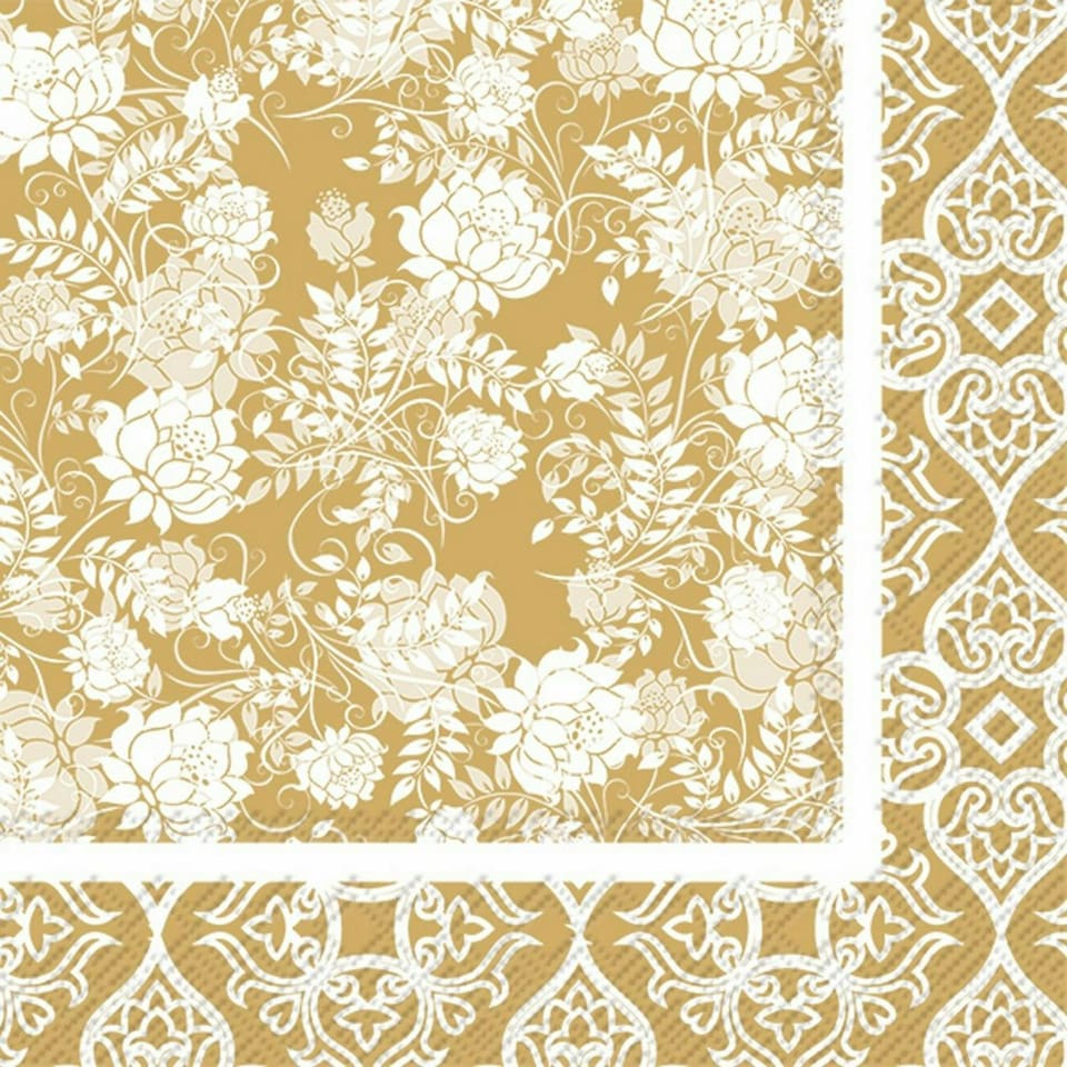 IHR Lunch Napkins Classic Garn Gold 33cm 3ply 20 Pack