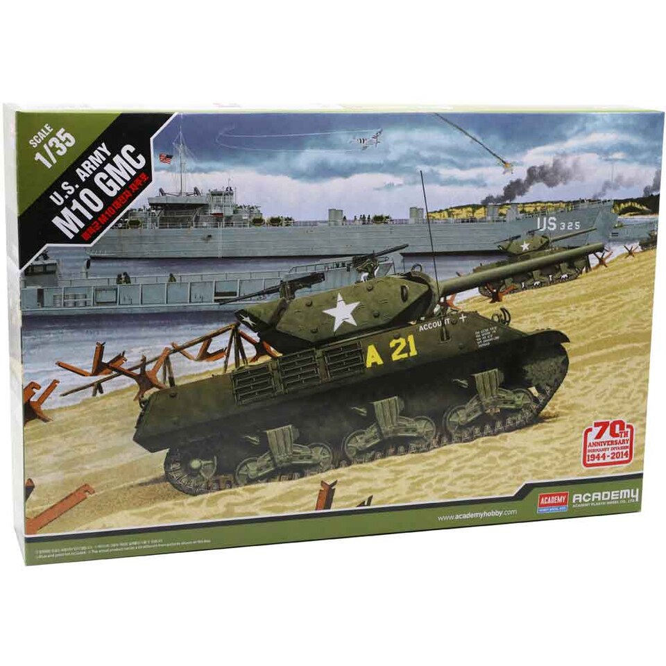 image 1 of Academy U.S. Army M10 GMC Normandy 70th Anniversary Tank Model Kit Scale 1-35