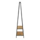 image 3 of Seaford Black Metal Clothes Rack with 2 Oak Shelves