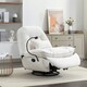 image 2 of Fallon Boucle Fabric Swivel Based Recliner Chair - Cream