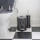 image 5 of Harbour Housewares Bathroom Bin & Toilet Brush Set - 5L - Black - Round Stainless Steel Slim Trashcan Rubbish Bin & Brush