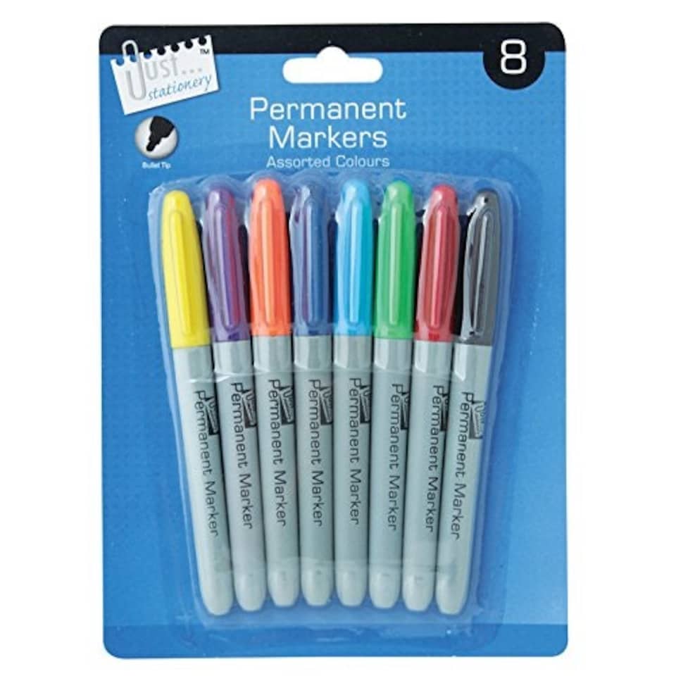 image 1 of Pack Of 8 Coloured Permanent Markers