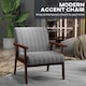 image 4 of HOMCOM Modern Accent Chair Upholstered Armchair for Bedroom Living Room Grey