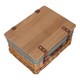 image 3 of 36cm Double Steamed Grey Lined Willow Empty Picnic Basket with Pinewood Lid | Brown | Brown | S | 1