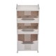 image 1 of Living and Home 4-Tier Foldable Rolling Laundry Sorter Basket Storage Rack | White | 4 Tier