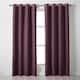 image 3 of Velvet Chenille Unlined Ring Top Curtains - 142cm x 229cm - Aubergine
