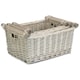 image 8 of Small Grey Wash Wooden Handled Storage Basket | Grey | Grey