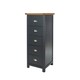 image 1 of Core Products Dunkeld 5 Drawer Midnight Blue Narrow Chest, H114.5cm x W45.0cm x D40.0cm Blue