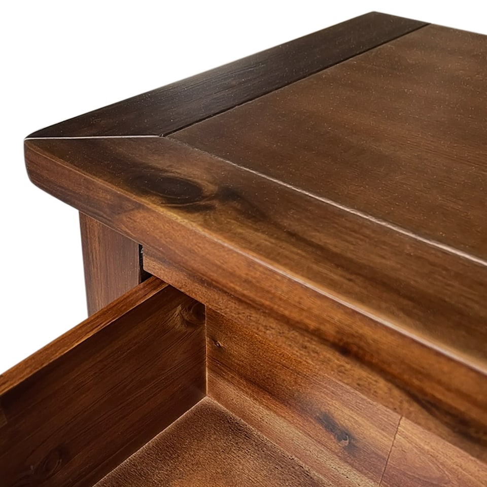 image 1 of Duchy Acacia 2 Drawer Bedside Table Brown Fully Assembled - By Roseland Furniture