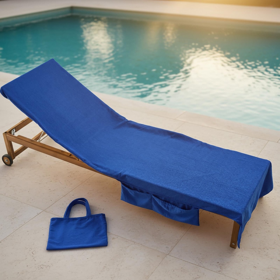 image 1 of OHS Beach Towel Bag Microfibre Quick Dry Absorbent Bath Large Travel Spa | Blue | Cobalt | One size