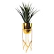 image 2 of 90cm Gold Planter with Artificial Yukka Plant