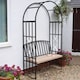 image 2 of Greenhurst Grey Garden Arch with Bench & Removable Cushion – Steel Frame Outdoor Feature
