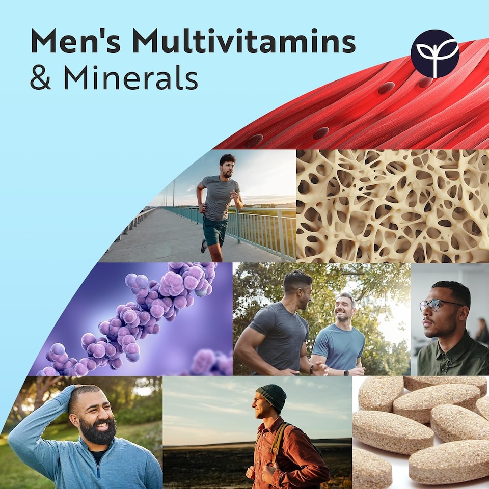 image 1 of Nutravita Men's Multivitamins and Minerals - 25 Essential Active Vitamins and Minerals with Maca Root and Panax Ginseng - 180 Vegan Tablets