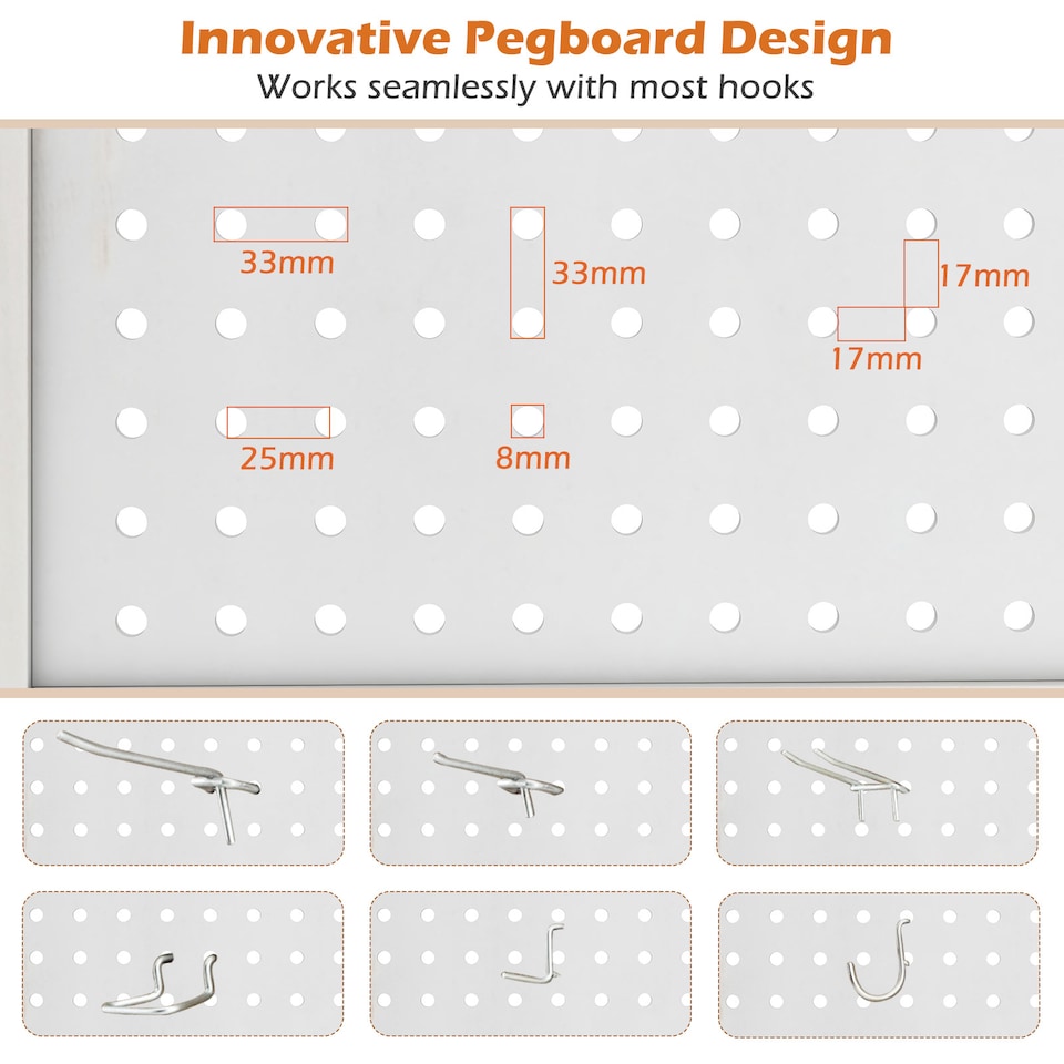 image 1 of COSTWAY 4 Panel 162 x 170cm Folding Room Divider with Pegboard Display