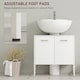 image 8 of HOMCOM Under Sink Bathroom Cabinet, Freestanding Under Sink Cabinet with Soft-Close Doors and Adjustable Shelf for Basin without or with Pedestal, White