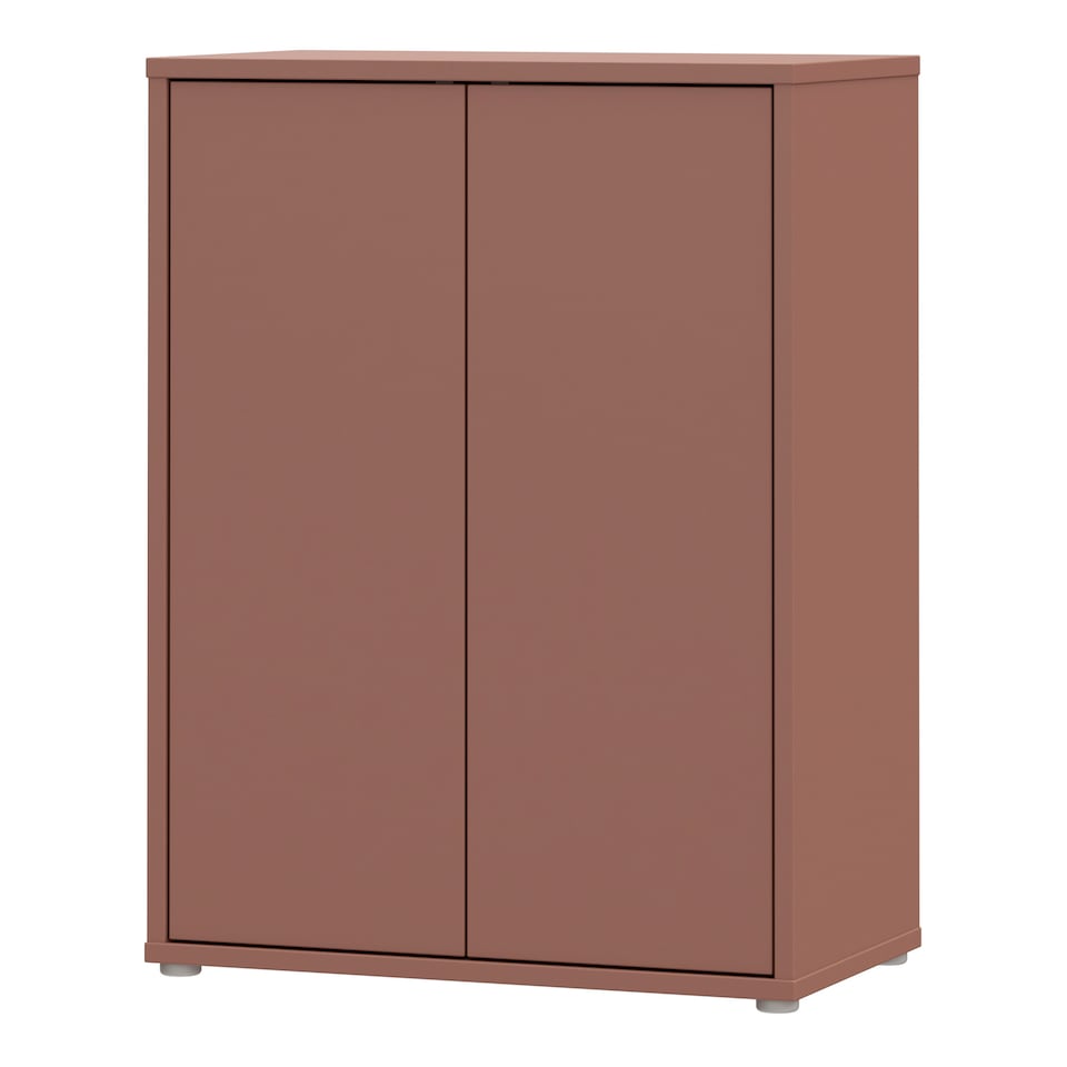 image 1 of Alice Springs Tall 2 Door Cupboard with Push-to-Open Doors in Terracotta
