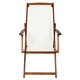 image 2 of Charles Bentley Folding FSC Eucalyptus Wooden Deck Chair Beach Sun Lounger - Cream