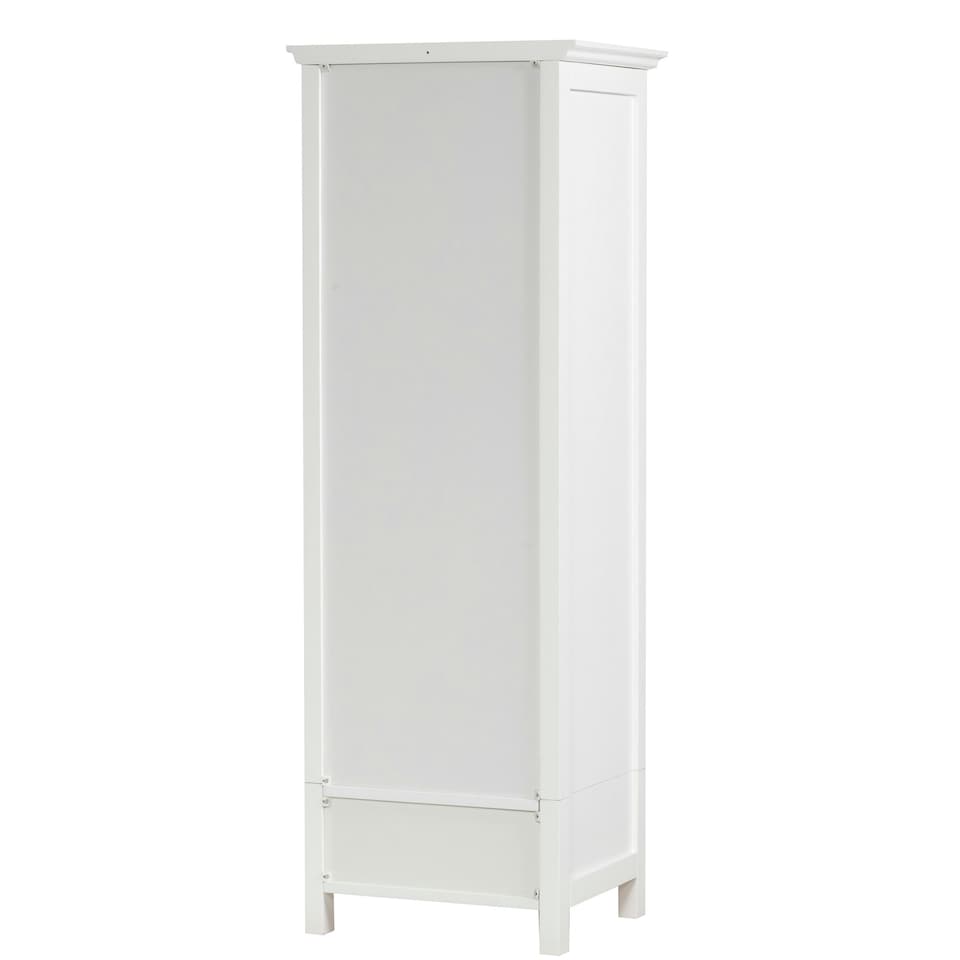 image 1 of Teamson Home Bathroom Wooden Free Standing Tall Linen Storage Cabinet Tower, White