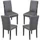 image 1 of Yaheetech Set of 4 Fabric Upholstered Dining Chairs with Solid Wood Legs Grey | Dark Grey
