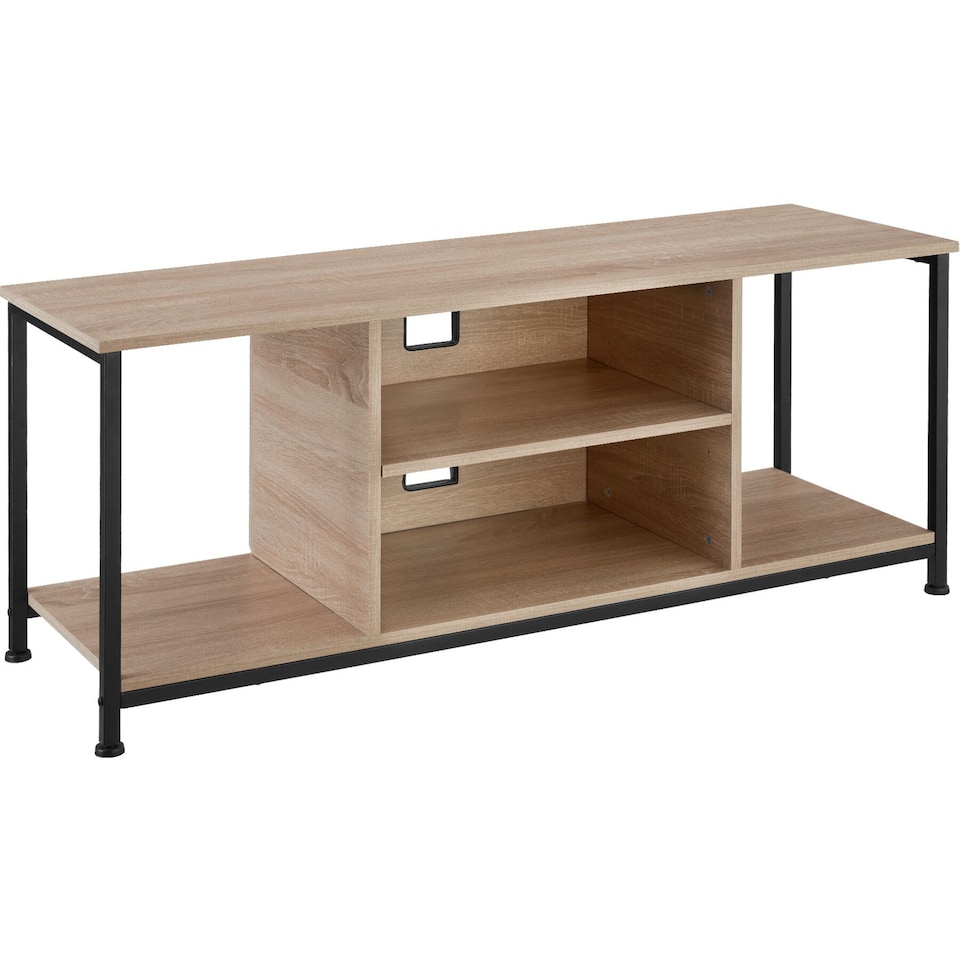 image 1 of TV Stand - lowboard cabinet with 4 compartments, adjustable shelf | Brown | industrial wood light, oak Sonoma | 120 x 40 x 50,50 cm | 1