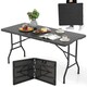 image 1 of COSTWAY 152 cm Portable Folding Picnic Table Dining Table Black