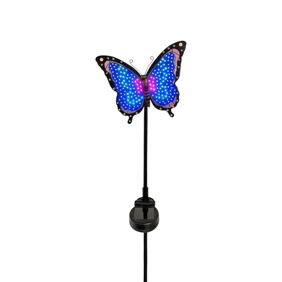 image 1 of Scarlet Solar Butterfly Garden Wall Art Light