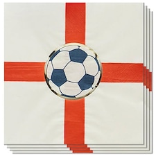 Come on England Football Napkins 3 Ply 33cm - Pack of 16
