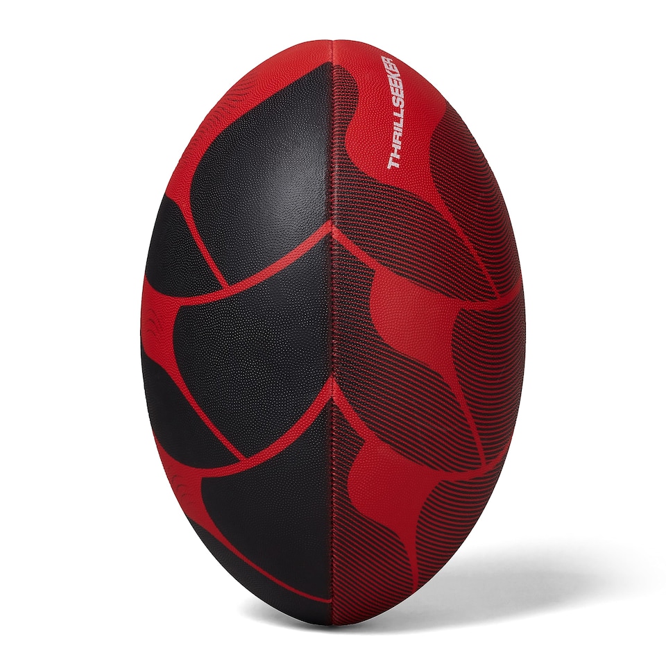 image 1 of Canterbury Unisex Thrillseeker Play Rugby Ball | Standard Grip | Training Ball Rugby Ball, Red/Black, 4