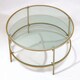 image 4 of Industrial 2 Tier Round Coffee Table With Tempered Glass Gold