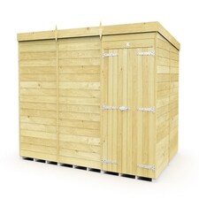 12 x 8 Feet Pent Shed - Double Door Without Windows - Wood - L231 x W358 x H201 cm Brown