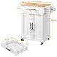 image 3 of Yaheetech Kitchen Island Cart with Spice Rack Storage