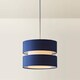 image 4 of ValueLights Sophia Pair of Small Navy 2 Tier Lamp Shades & Bulbs Blue