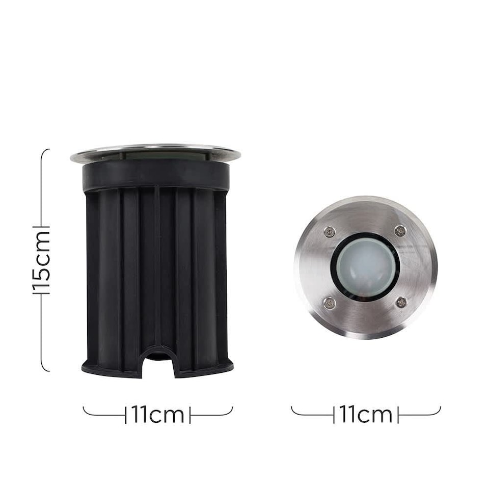 image 1 of ValueLights Sussex Brushed Chrome IP54 Outdoor Garden Light and Bulb