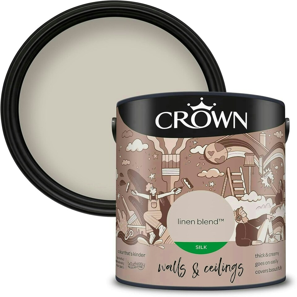 image 1 of Crown Walls & Ceilings Silk 2.5L Linen Blend