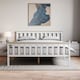 image 2 of Vida Designs Milan King Size Wooden Bed, High Foot, White & Pine & Gel Memory Foam Pocket Spring Mattress, King