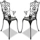 image 1 of Centurion Supports Tabreez 2-Large Garden and Patio Bistro Chairs with Armrests in Cast Aluminium Black