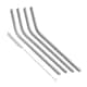 image 3 of Stainless Steel Reusable Drinking Straws with Cleaning Brush - Pack of 4