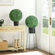 image 2 of HOMCOM Set of 2 Artificial Topiary Balls Indoor Outdoor Faux Boxwood Balls