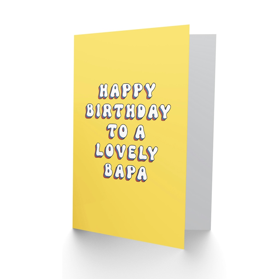 image 1 of Lovely Bapa Bright Fun Hippie Letters Non Binary Birthday Card