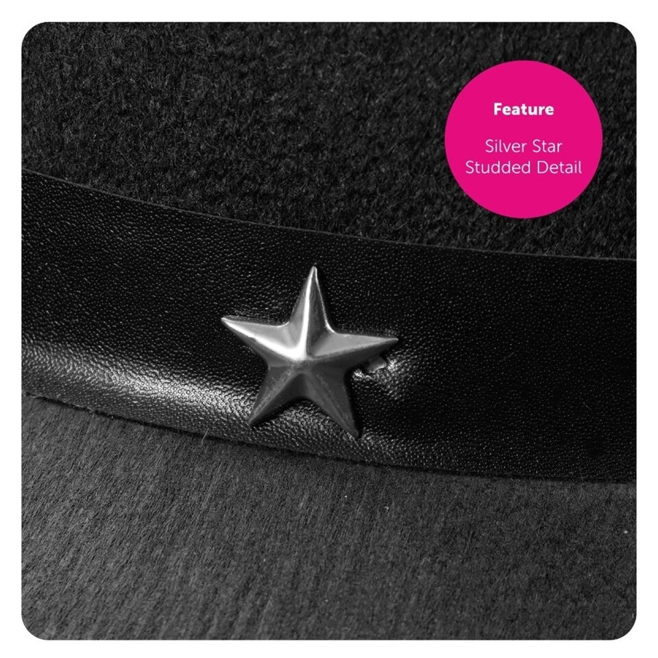 image 1 of Star Studded Cowboy Hat – Western Fancy Dress Accessory (Comes in Multiple Colours) Red | One Size