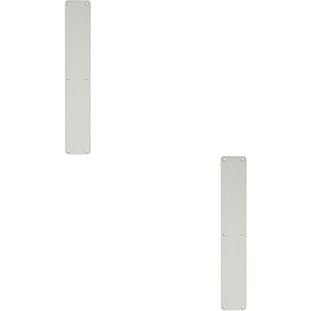Loops 2x Plain Door Finger Plate 500 x 75mm Satin Anodised Aluminium Push Plate