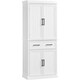 image 1 of Yaheetech Tall Pantry Cupboard with Doors and Adjustable Shelves White