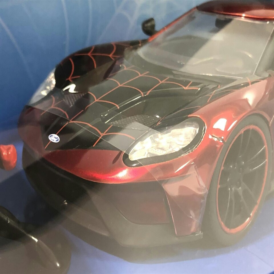 image 1 of Spiderman Miles Morales 2017 Ford GT with Figure 1:24 Scale Jada 31190