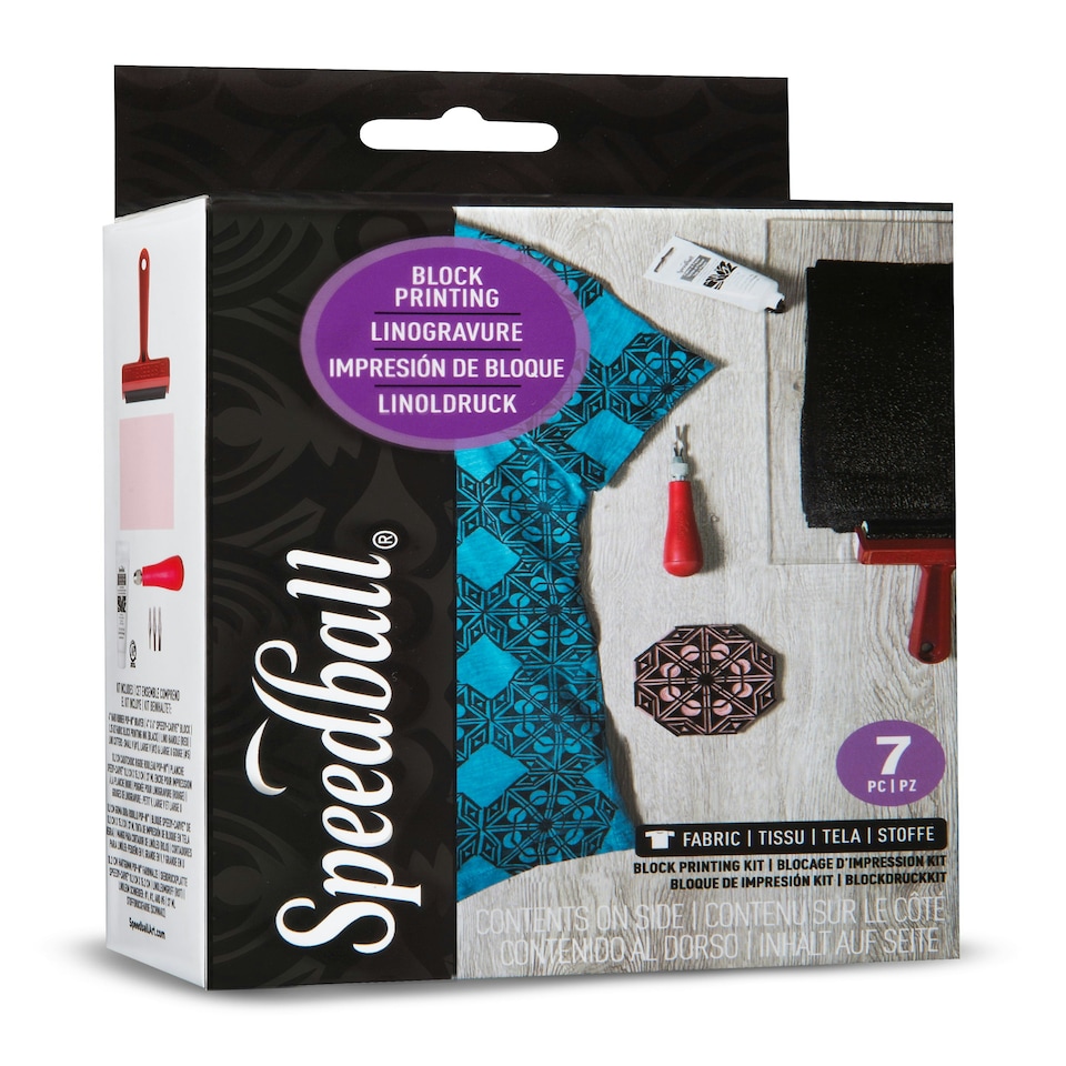 image 1 of Speedball Starter Block Printing Fabric Kit, Multicoloured, Single Set