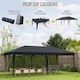 image 3 of Outsunny Pop Up Gazebo 3 x 6m, Foldable Canopy Tent, Height Adjustable Wedding Awning Canopy wCarrying Bag, Black