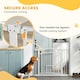 image 5 of PawHut Stair Gate with Cat Door, Adjustable Width, 76-104cm and 77cm Tall